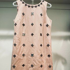 Ann Taylor - Pink Mini Dress w/ Black Beading - size 8